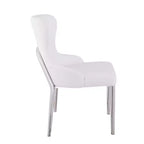 Silla lateral con respaldo de ala y tapicería de piel sintética, juego de 2