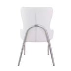Silla lateral con respaldo de ala y tapicería de piel sintética, juego de 2