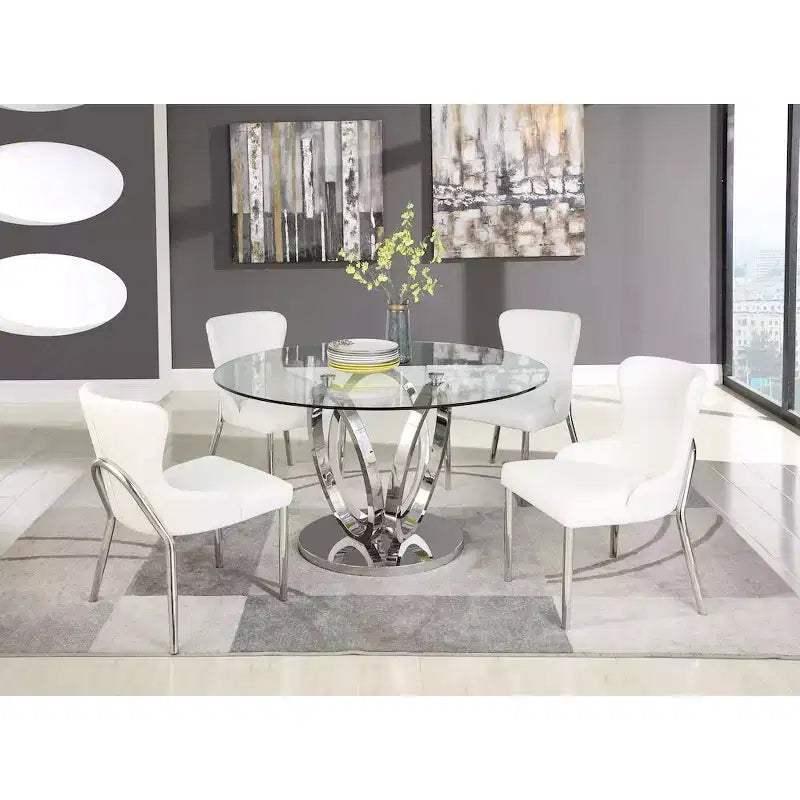 Silla lateral con respaldo de ala y tapicería de piel sintética, juego de 2