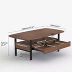 Mesa de centro de madera de 47.2 pulgadas con cajones de almacenamiento