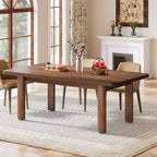 Lantine Farmhouse Wood Dining Table for 4-6 People, 63?Large Rectangle Kitchen Table, with Solid Wood Legs for Dining Room,Brown