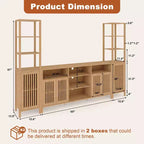 Mueble de TV de 3 piezas con libreros, para televisores de hasta 70 pulgadas