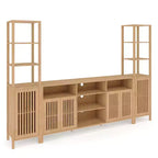 Mueble de TV de 3 piezas con libreros, para televisores de hasta 70 pulgadas