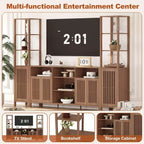 Mueble de TV de 3 piezas con libreros, para televisores de hasta 70 pulgadas