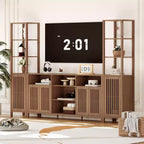 3 Piece Large TV Stand with Bookshelves for TVs Up to 70, Entertainment Center with Storage, Media Console Table TV Hutch for Living Room, Bedroom