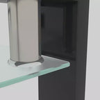 Mesa de centro rectangular moderna de cristal templado y hierro con estante