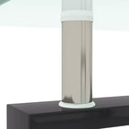 Mesa de centro rectangular moderna de cristal templado y hierro con estante