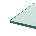 Mesa de centro rectangular moderna de cristal templado y hierro con estante