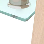 Mesa de centro rectangular moderna de cristal templado y hierro con estante