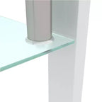 Mesa de centro rectangular moderna de cristal templado y hierro con estante