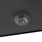 Mesa de centro rectangular moderna de cristal templado y hierro con estante