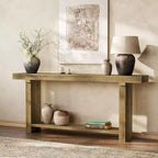 Tribesigns 70.9Solid Wood Console Table, Farmhouse Entryway Accent Table for Living Room, Entrance, Hallway, Foyer, Dark Brown