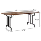 Mesa de comedor rectangular con estructura de metal y tablero de madera, para 6 personas
