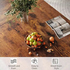 Mesa de comedor rectangular con estructura de metal y tablero de madera, para 6 personas