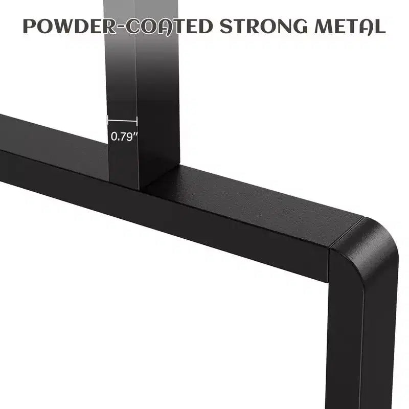Mesa de comedor rectangular con estructura de metal y tablero de madera, para 6 personas