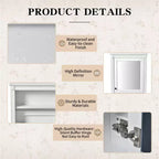 Armario de pared para baño con espejo y estante ajustable