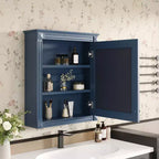 Armario de pared para baño con espejo y estante ajustable