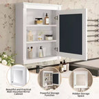Armario de pared para baño con espejo y estante ajustable