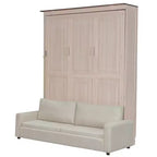 Mueble Cama Queen Murphy con Sofá de Lino y Luces LED