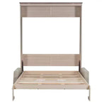 Mueble Cama Queen Murphy con Sofá de Lino y Luces LED