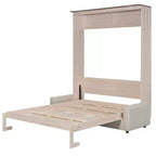 Mueble Cama Queen Murphy con Sofá de Lino y Luces LED