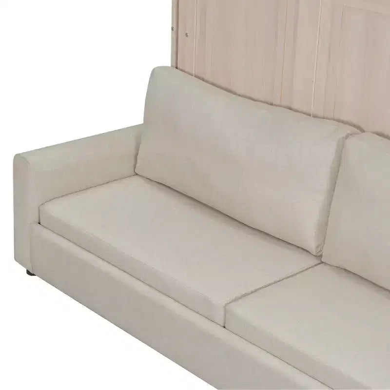 Mueble Cama Queen Murphy con Sofá de Lino y Luces LED