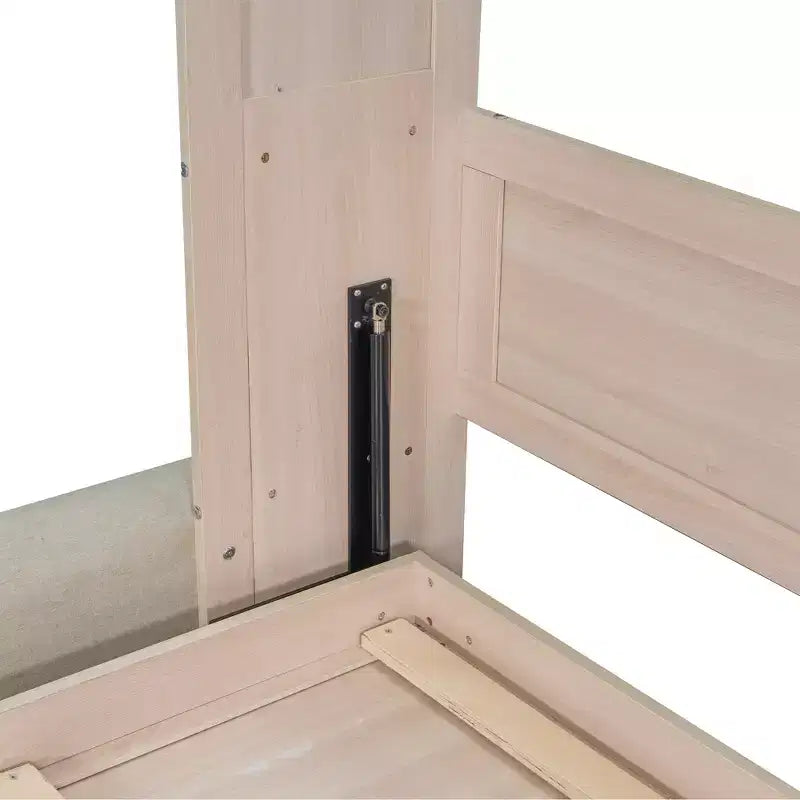 Mueble Cama Queen Murphy con Sofá de Lino y Luces LED