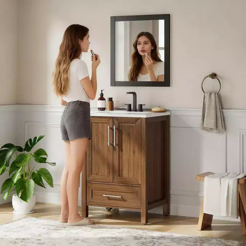 Mueble de baño independiente con lavabo