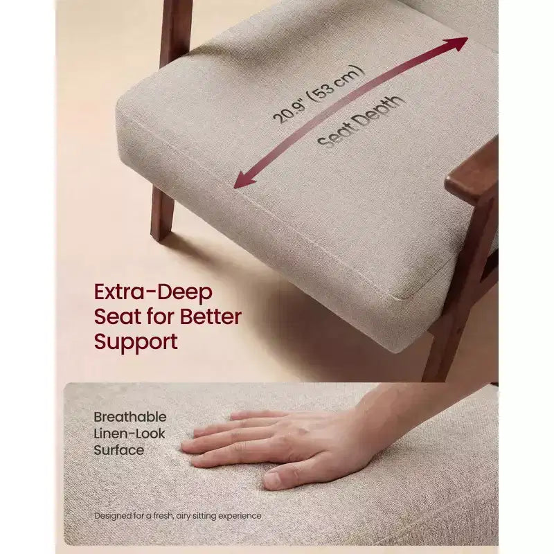 Sillón decorativo de piel sintética con respaldo capitoné, sillón individual moderno de mediados de siglo para sala de estar