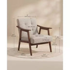 Sillón decorativo de piel sintética con respaldo capitoné, sillón individual moderno de mediados de siglo para sala de estar