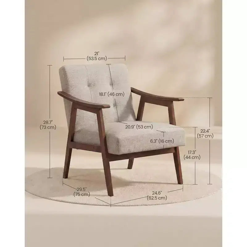 Sillón decorativo de piel sintética con respaldo capitoné, sillón individual moderno de mediados de siglo para sala de estar