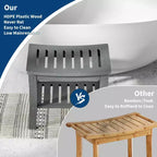 Banco de ducha de HDPE con estante de almacenamiento – Capacidad de 400 lb, impermeable, para personas mayores