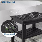 Banco de ducha de HDPE con estante de almacenamiento – Capacidad de 400 lb, impermeable, para personas mayores