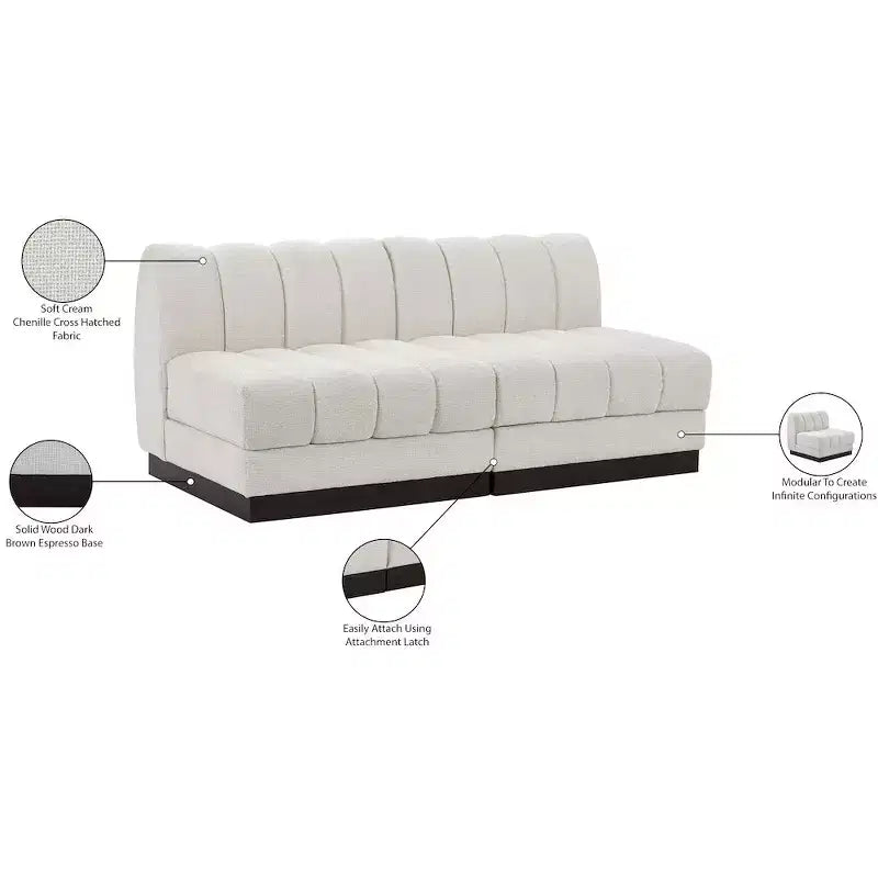 Sofá modular de tela chenilla Quinn
