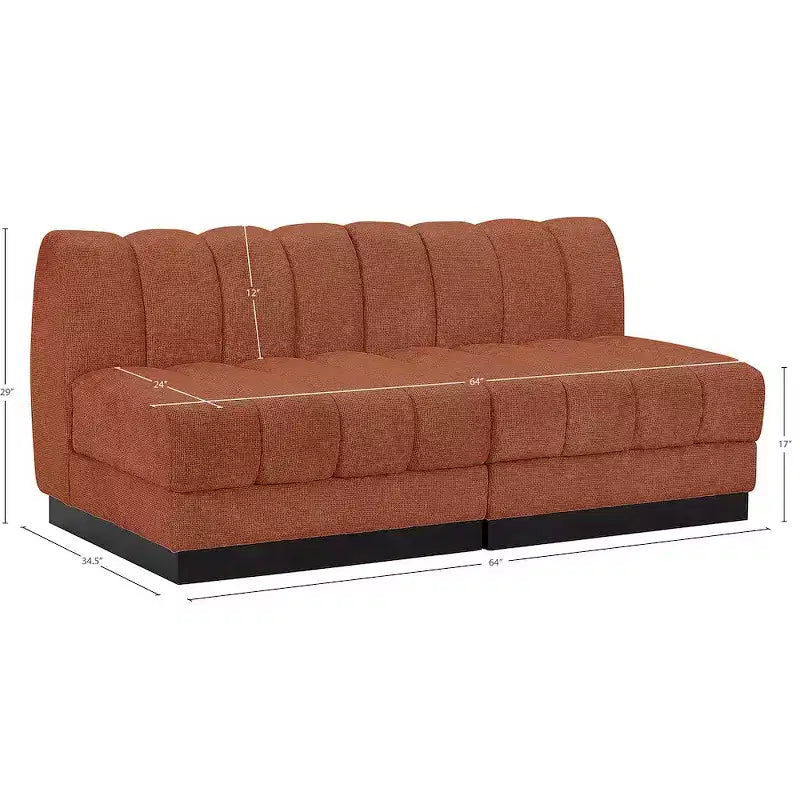 Sofá modular de tela chenilla Quinn