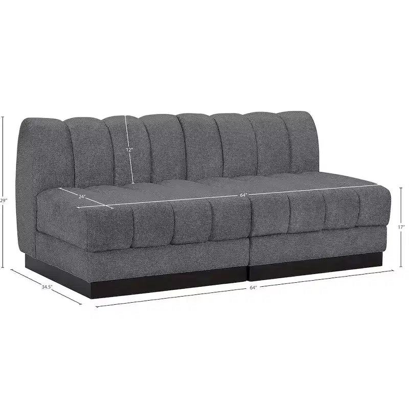 Sofá modular de tela chenilla Quinn