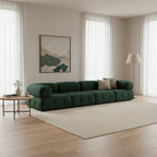 Sofá modular de tela bouclé verde