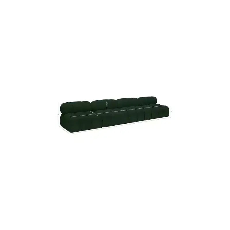 Sofá modular de tela bouclé verde
