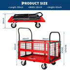 Carro de plataforma plegable 6 en 1 con jaula