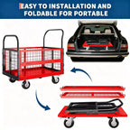 Carro de plataforma plegable 6 en 1 con jaula