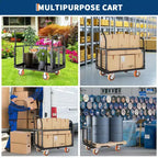 Carro de plataforma plegable 6 en 1 con jaula