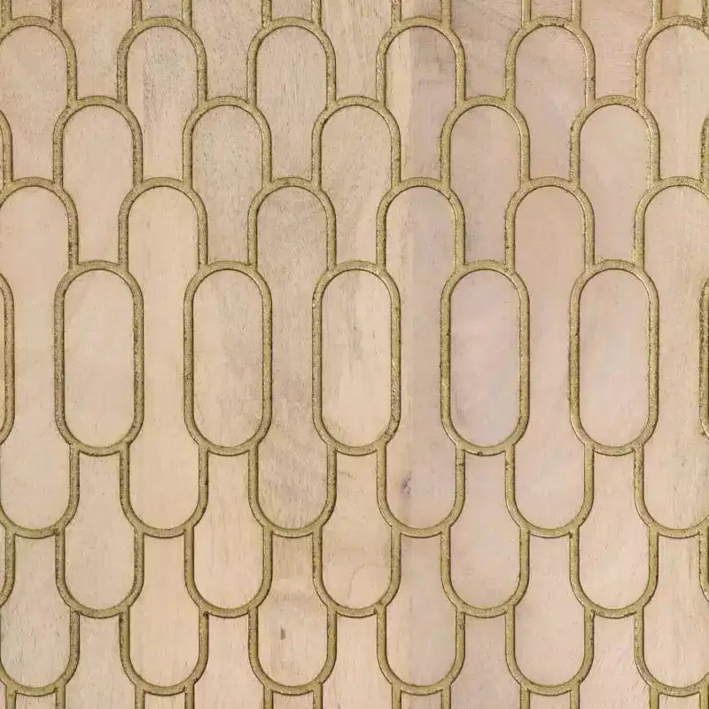 Armario de baño alto – Madera maciza de mango, 2 puertas y cajón