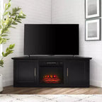 Mueble esquinero para TV con chimenea eléctrica para televisores de hasta 60 pulgadas