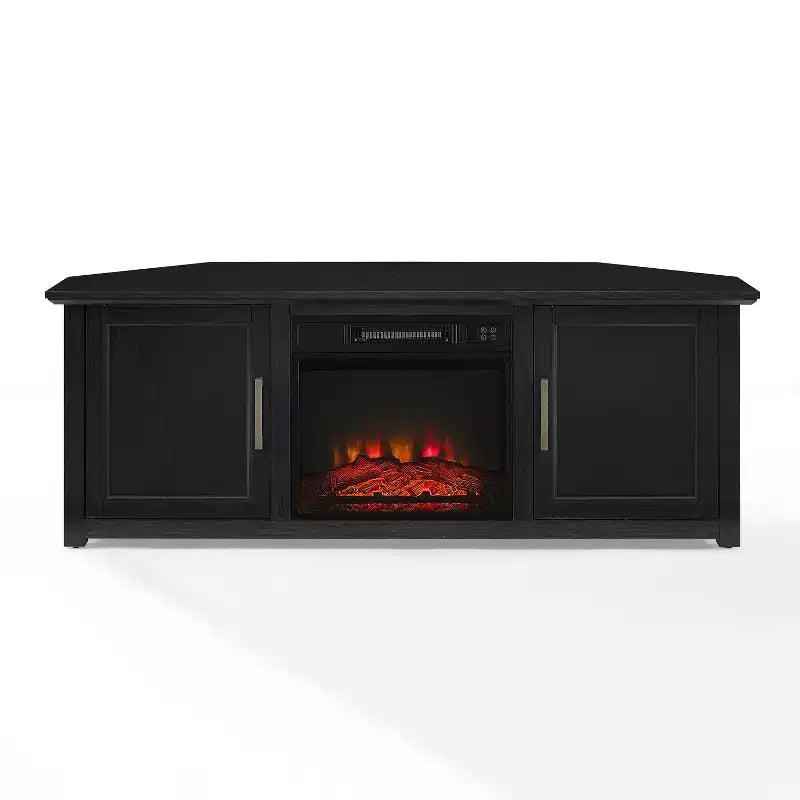 Mueble esquinero para TV con chimenea eléctrica para televisores de hasta 60 pulgadas