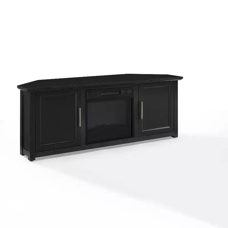 Mueble esquinero para TV con chimenea eléctrica para televisores de hasta 60 pulgadas
