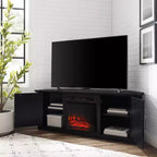 Mueble esquinero para TV con chimenea eléctrica para televisores de hasta 60 pulgadas