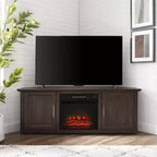 Mueble esquinero para TV con chimenea eléctrica para televisores de hasta 60 pulgadas