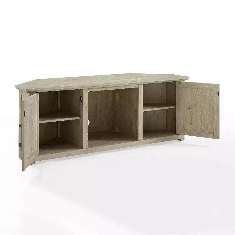 Mueble esquinero para TV con chimenea eléctrica para televisores de hasta 60 pulgadas