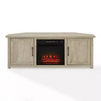 Mueble esquinero para TV con chimenea eléctrica para televisores de hasta 60 pulgadas