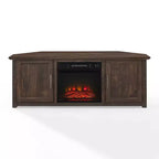 Mueble esquinero para TV con chimenea eléctrica para televisores de hasta 60 pulgadas